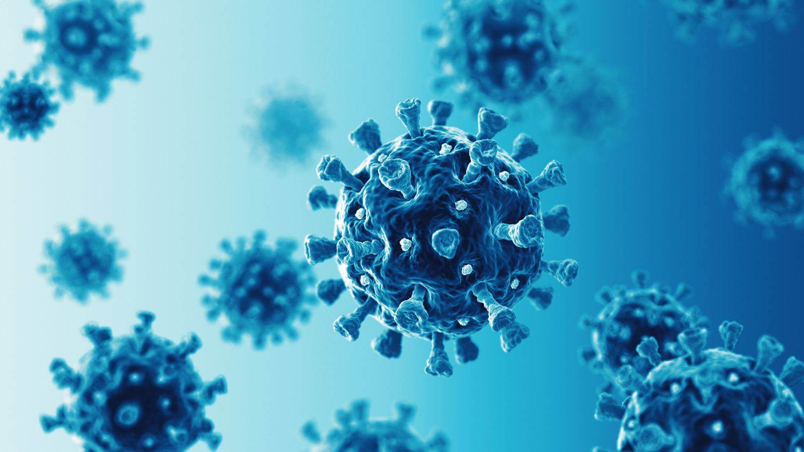 Illustration of virus particles